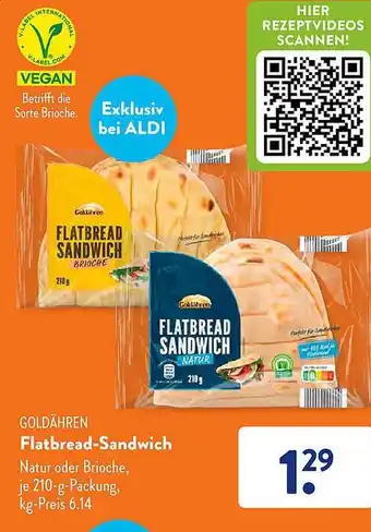 Aldi Süd Goldähren flatbread-sandwich Angebot