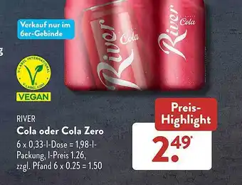 Aldi Süd River cola oder cola zero Angebot