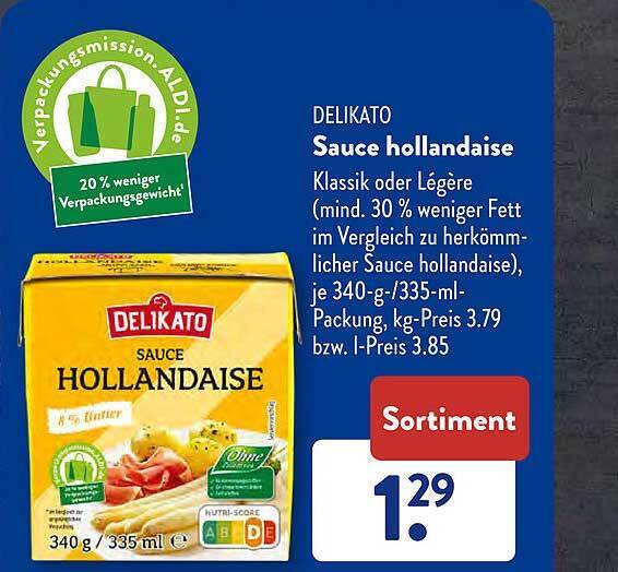 Delikato sauce hollandaise Angebot bei Aldi Süd