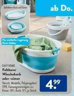 Aldi Süd Easy home faltbarer wäschekorb oder -eimer Angebot