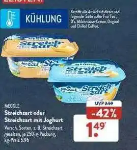 Aldi Süd Meggle streichzart oder streichzart mit joghurt Angebot