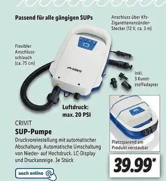 Lidl Crivit sup-pumpe Angebot
