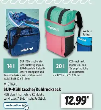 Lidl Mistral sup-kühltasche oder kühlrucksack Angebot