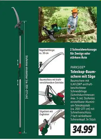 Lidl Parkside teleskop-baumschere mit säge Angebot