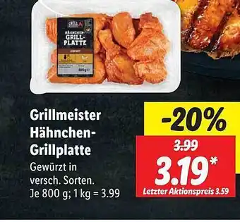 Lidl Grillmeister hähnchen-grillplatte Angebot