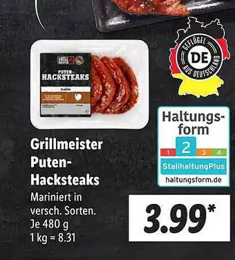 Lidl Grillmeister puten-hacksteaks Angebot