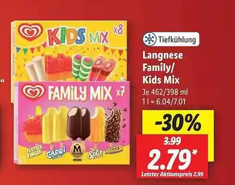 Lidl Langnese family kids mix Angebot