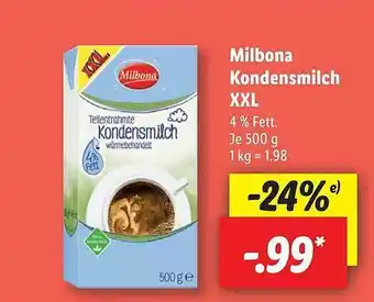 Lidl Milbona kondensmilch xxl Angebot