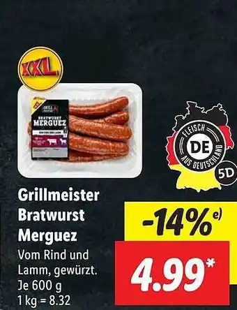 Lidl Grillmeister bratwurst merguez Angebot