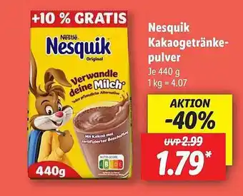 Lidl Nesquik kakaogetränke-pulver Angebot