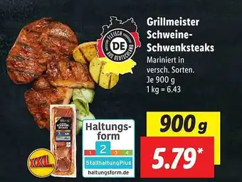 Lidl Grillmeister schweine-schwenksteaks Angebot