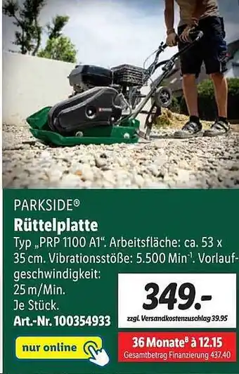 Lidl Parkside rüttelplatte Angebot