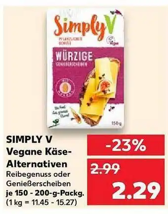 Kaufland Simply v vegane käse-alternativen Angebot