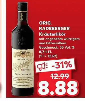 Kaufland Orig. radeberger kräuterlikör Angebot