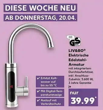 Kaufland Liv&bo elektrische edelstahl-armatur Angebot