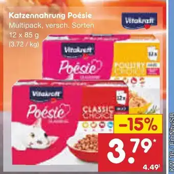 Netto Marken-Discount Vitakraft Poesie Katzennahrung 12*85g Angebot