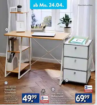 Aldi Nord Home creation homeoffice-schreibtisch oder rollcontainer Angebot