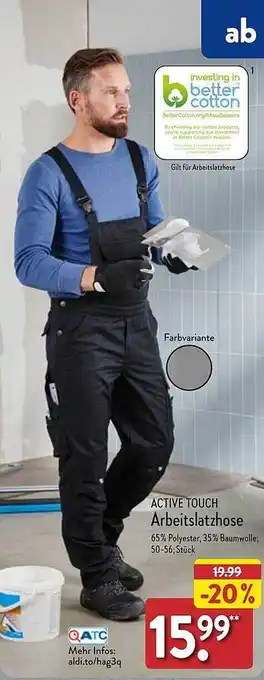 Aldi Nord Active touch arbeitslatzhose Angebot