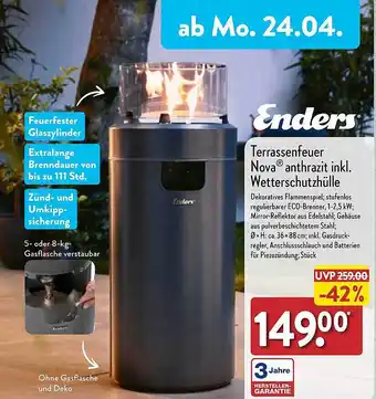 Aldi Nord Enders terrassenfeuer nova anthrazit inkl. wetterschtzhülle Angebot