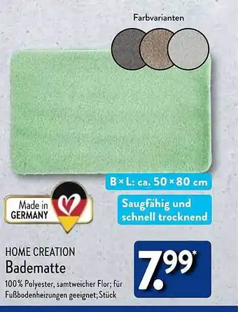 Aldi Nord Home creation badematte Angebot