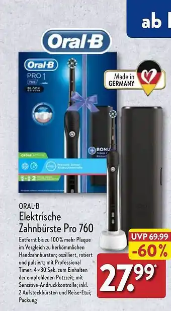 Aldi Nord Oral-b elektrische zahnbürste pro 760 Angebot