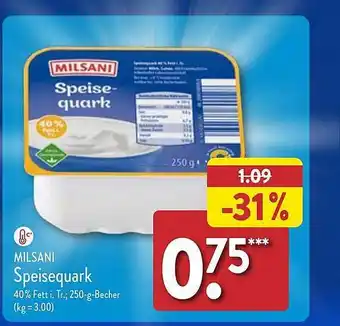 Aldi Nord Milsani speisequark Angebot