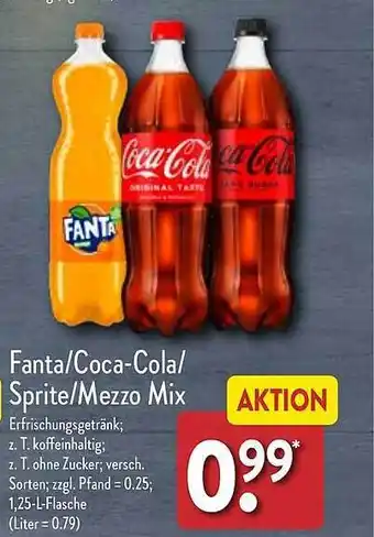 Aldi Nord Coca-cola, fanta, sprite oder mezzo-mix Angebot