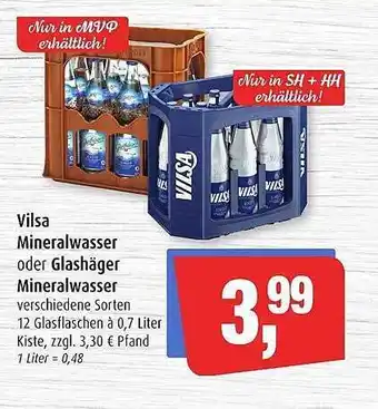 Markant Vilsa mineralwasser oder glashäger Angebot