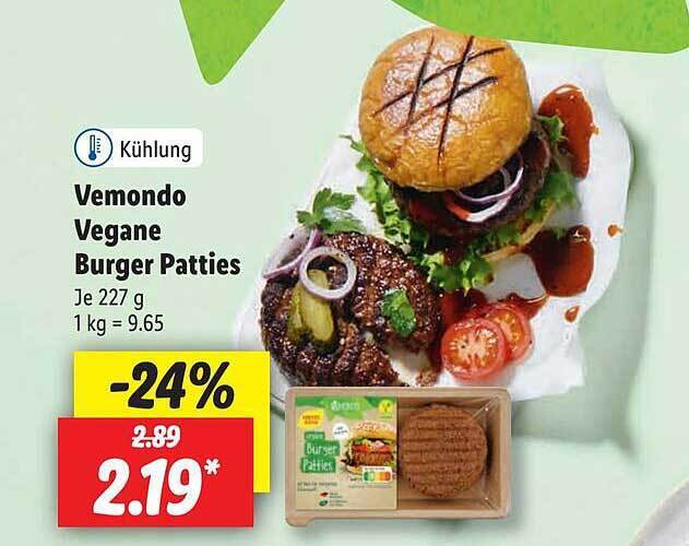 Vemondo vegane burger patties Angebot bei Lidl