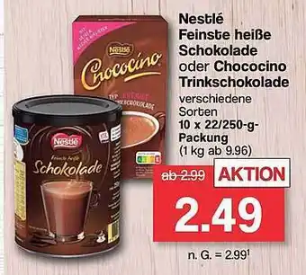 Famila Nord Ost Nestlé feinste heiße schokolade oder chococino trinkschokolade Angebot