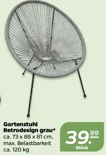 NETTO Gartenstuhl Retrodesign grau Angebot