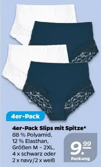 NETTO 4er Pack Slips mit Spitze Angebot