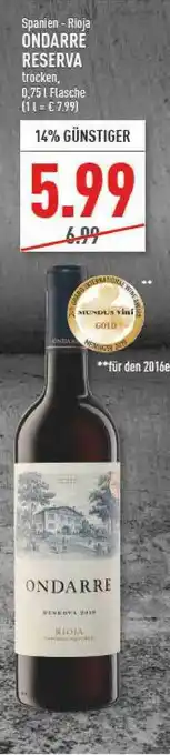 Marktkauf Ondarré Reserva Angebot