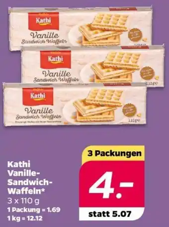 NETTO Kathi Vanille Sandwich Waffeln 3 x 110 g Angebot