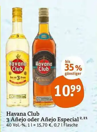 tegut Havana Club 3 Añejo Oder Añejo Especial Angebot