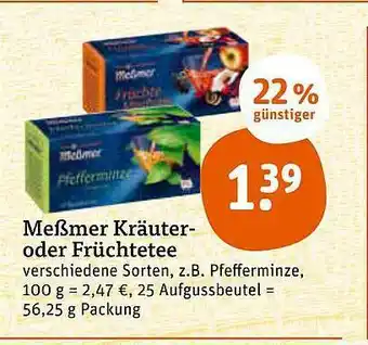 tegut Meßmer Kräuter Oder Früchtetee Angebot