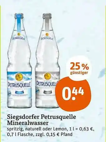 tegut Siegsdorfer Petrusquelle Mineralwasser Angebot