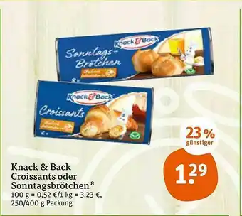 tegut Knack & Back Croissants Oder Sonntagsbrötchen Angebot