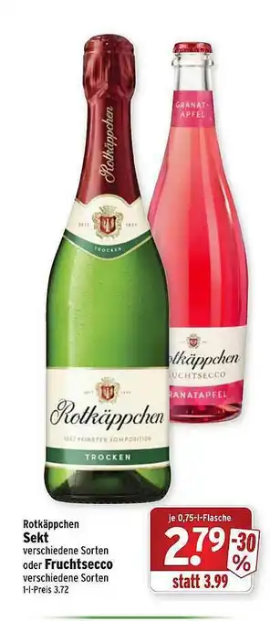 Wasgau Rotkäppchen Sekt Oder Fruchtsecco Angebot