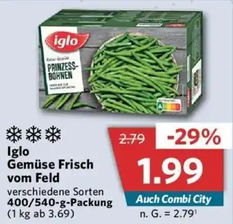 Combi Iglo Gemüse Frisch vom Feld 400/540 g Packung Angebot