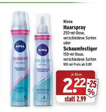 Wasgau Nivea Haarspray Oder Schaumfestiger Angebot