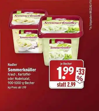 Wasgau Nadler Sommerknüller Angebot