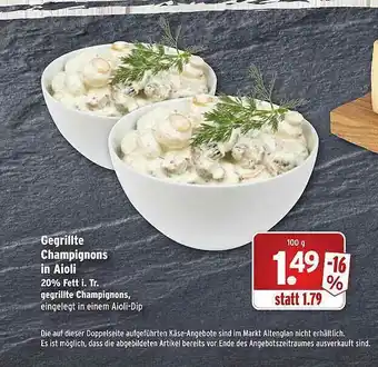 Wasgau Gegrillte Champignons In Aioli Angebot