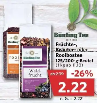 Combi Bünting Tee Früchte, Kräuter oder Rooibostee 125/200 g Beutel Angebot