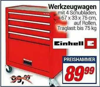 CENTERSHOP Werkzeugwagen Einhell Angebot