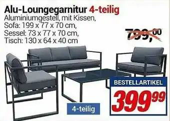 CENTERSHOP Alu-loungegarnitur 4-teilig Angebot