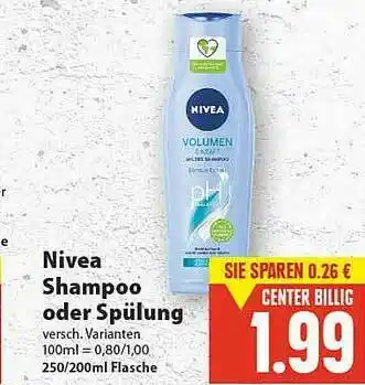 E-Center Nivea Shampoo Oder Spülung Angebot