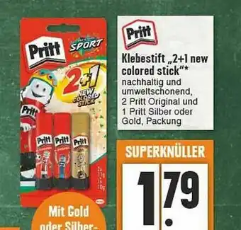 E-Center Pritt Klebestift „2+1 New Colored Stick” Angebot