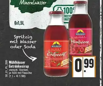 E-Center Mühlhäuser Getränkesirup Angebot