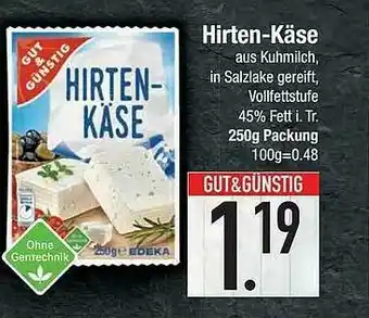 E-Center Hirten-käse Gut & Günstig Angebot